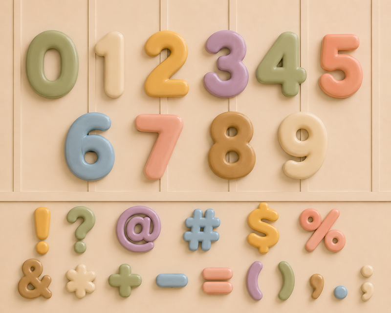 Bubble numbers and matching symbols shown together