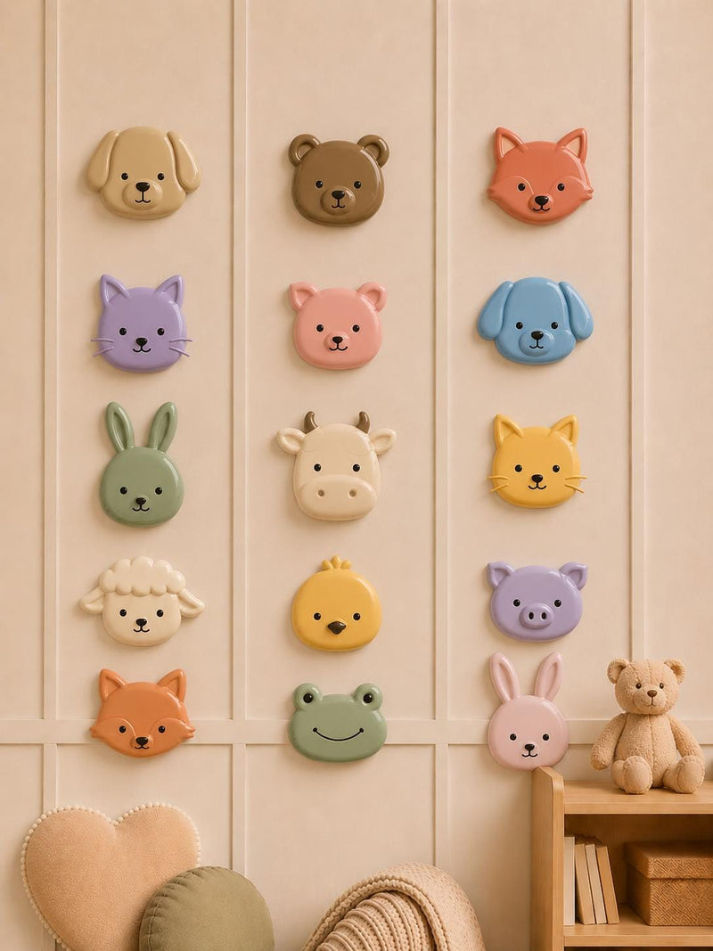 Minimalist 3D printed animal face wall decor for a nursery